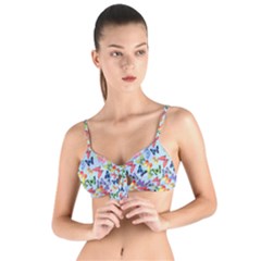 Beautiful Bright Butterflies Are Flying Tie Up Cut Bikini Top by SychEva