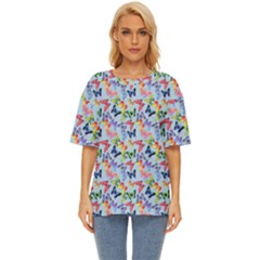 Beautiful Bright Butterflies Are Flying Oversized Basic Tee