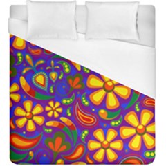 Gay Pride Rainbow Floral Paisley Duvet Cover (king Size) by VernenInk