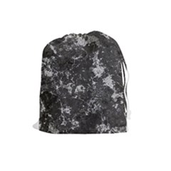 Dark Marble Camouflage Texture Print Drawstring Pouch (large)