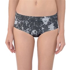 Dark Marble Camouflage Texture Print Mid-waist Bikini Bottoms