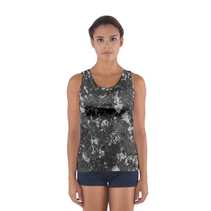 Dark Marble Camouflage Texture Print Sport Tank Top 