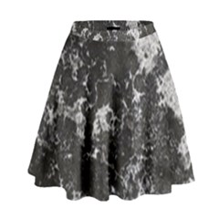 Dark Marble Camouflage Texture Print High Waist Skirt by dflcprintsclothing