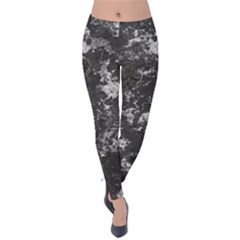 Dark Marble Camouflage Texture Print Velvet Leggings