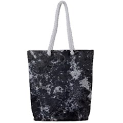 Dark Marble Camouflage Texture Print Full Print Rope Handle Tote (small) by dflcprintsclothing