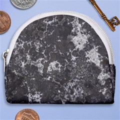 Dark Marble Camouflage Texture Print Horseshoe Style Canvas Pouch