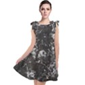 Dark Marble Camouflage Texture Print Tie Up Tunic Dress View1