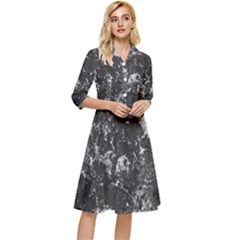 Dark Marble Camouflage Texture Print Classy Knee Length Dress by dflcprintsclothing