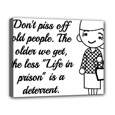 Don t Pi$$ Off Old People Deluxe Canvas 20  X 16  (stretched) by QuirkyRebelMemphis