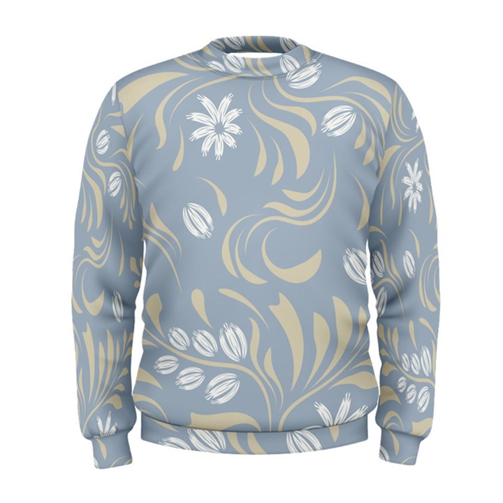 Folk flowers pattern Floral surface design Seamless pattern Men s Sweatshirt