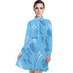 Folk Flowers Pattern Floral Surface Design Seamless Pattern Long Sleeve Chiffon Shirt Dress by Eskimos