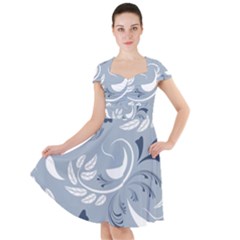 Folk Flowers Pattern Floral Surface Design Seamless Pattern Cap Sleeve Midi Dress by Eskimos