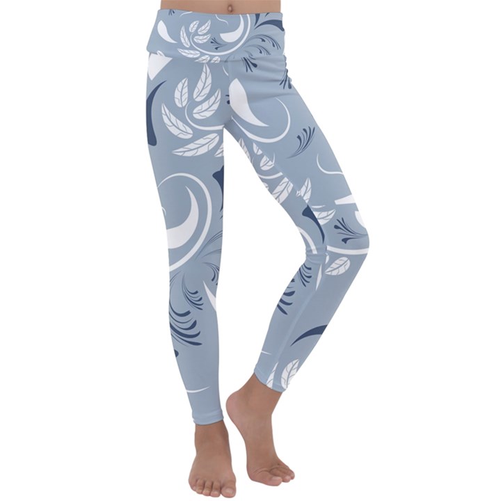 Folk flowers pattern Floral surface design Seamless pattern Kids  Lightweight Velour Classic Yoga Leggings