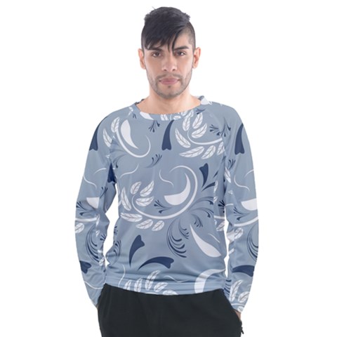 Folk Flowers Pattern Floral Surface Design Seamless Pattern Men s Long Sleeve Raglan Tee by Eskimos