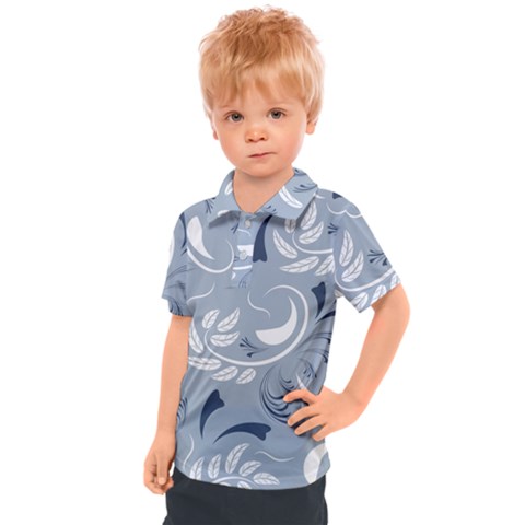 Folk Flowers Pattern Floral Surface Design Seamless Pattern Kids  Polo Tee by Eskimos