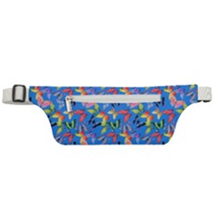 Multicolored Butterflies Fly On A Blue Background Active Waist Bag by SychEva