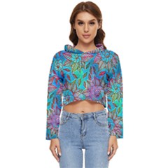 Adorable Florals Women s Lightweight Cropped Hoodie