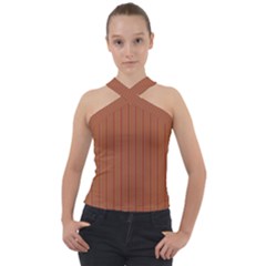 Rust Red Rails Cross Neck Velour Top