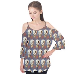 Long Skulls Flutter Sleeve Tee 