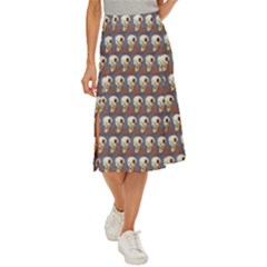 Long Skulls Midi Panel Skirt