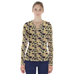 Floral V-neck Long Sleeve Top by Sparkle