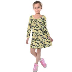 Floral Kids  Long Sleeve Velvet Dress