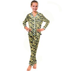 Floral Kid s Satin Long Sleeve Pajamas Set