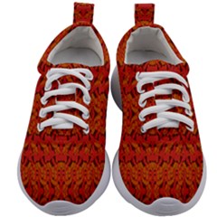 Red Pattern Kids Athletic Shoes by Sparkle