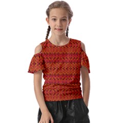 Red Pattern Kids  Butterfly Cutout Tee