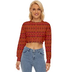 Red Pattern Lightweight Long Sleeve Sweatshirt