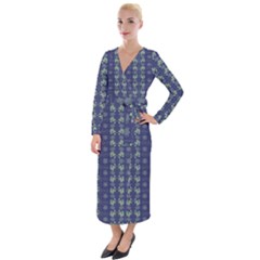 Flowers Pattern Velvet Maxi Wrap Dress by Sparkle