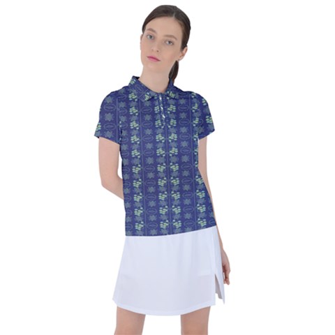 Flowers Pattern Women s Polo Tee by Sparkle