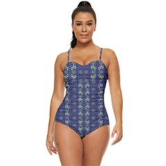 Flowers Pattern Retro Full Coverage Swimsuit