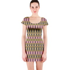 Digital Illusion Short Sleeve Bodycon Dress by Sparkle