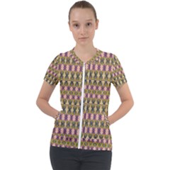 Digital Illusion Short Sleeve Zip Up Jacket by Sparkle