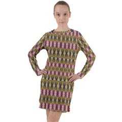 Digital Illusion Long Sleeve Hoodie Dress by Sparkle