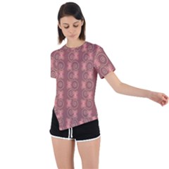 Flowers Pattern Asymmetrical Short Sleeve Sports Tee