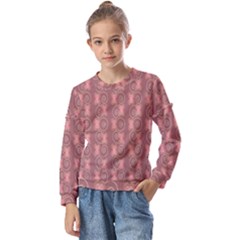 Flowers Pattern Kids  Long Sleeve Tee With Frill 