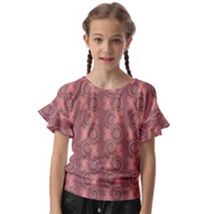 Flowers Pattern Kids  Cut Out Flutter Sleeves