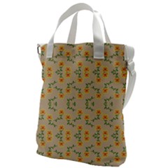 Flowers Pattern Canvas Messenger Bag