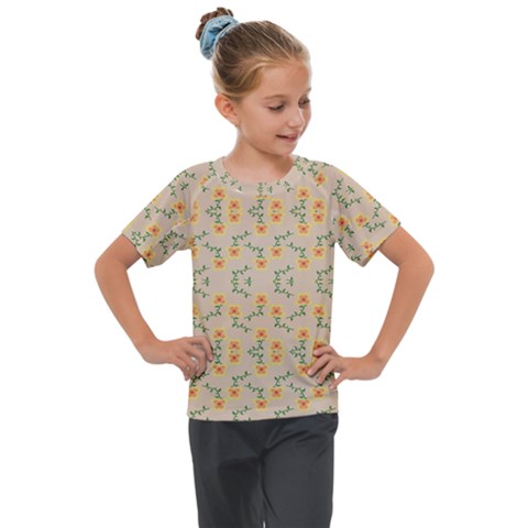 Flowers Pattern Kids  Mesh Piece Tee by Sparkle