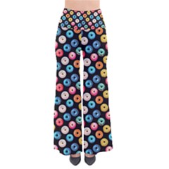 Multicolored Donuts On A Black Background So Vintage Palazzo Pants by SychEva