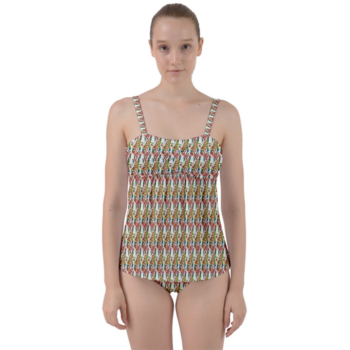 Hot Sauce Twist Front Tankini Set