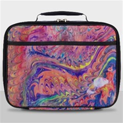 Painted Feathers Full Print Lunch Bag by kaleidomarblingart