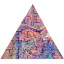 Painted feathers Wooden Puzzle Triangle View1