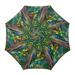 Intricate Painted Swirls Golf Umbrellas by kaleidomarblingart