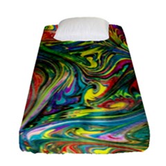 Intricate Painted Swirls Fitted Sheet (single Size) by kaleidomarblingart