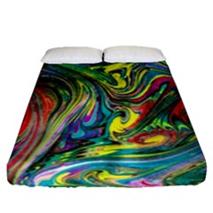 Intricate Painted Swirls Fitted Sheet (queen Size) by kaleidomarblingart