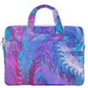 Blue on violet feathers MacBook Pro Double Pocket Laptop Bag View2