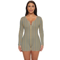 Trussell Gold Long Sleeve Boyleg Swimsuit